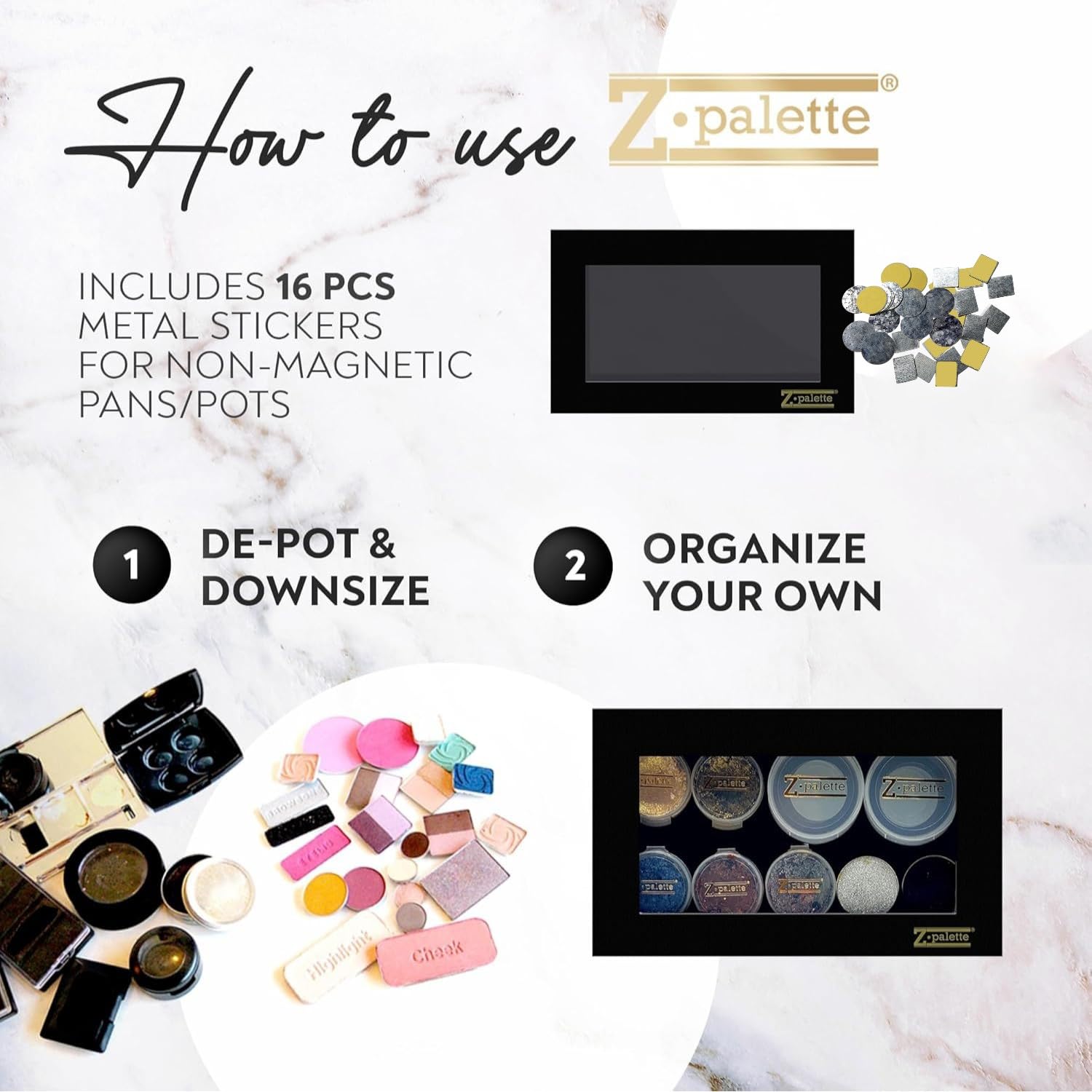 Palette di trucco nero.
