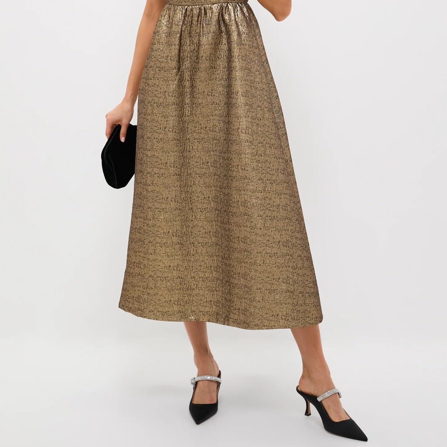 Heeled Mules for Women Closed Pointed Toe Rhinestone Pumps Kitten Heels Slip on Comfortable Dressy Party Wedding - Image 6