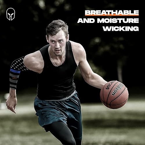 Miniatura 5 de ARMORAY Mangas de brazo para hombres y mujeres, protección solar UV, cubierta de tatuajes, manga deportiva para golf, correr, fútbol