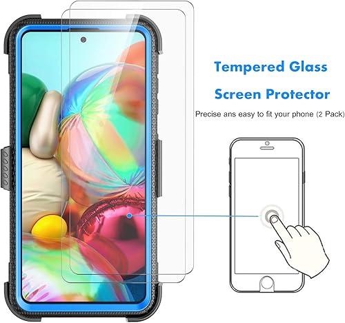 Miniatura 4 de Njjex Funda resistente para Samsung Galaxy A71 5G, funda para Galaxy A71 + protector de pantalla de vidrio templado 2 unidades, Nbeck a prueba de