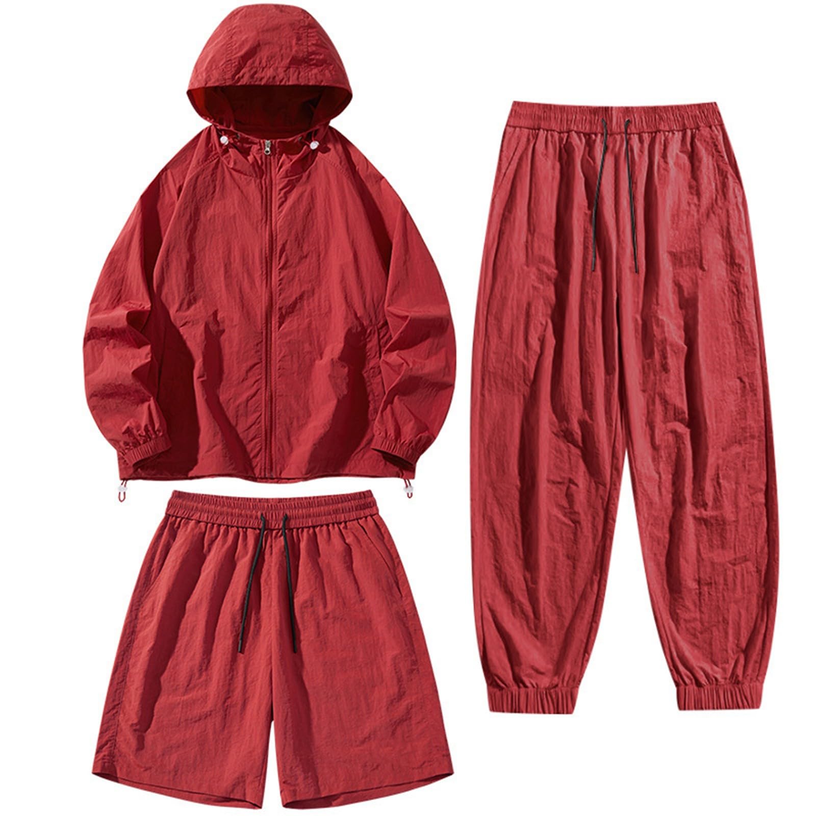 Sudadera con capucha de manga larga y pantalones cortos de protección solar para mujer 4