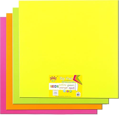 Miniatura 2 de Bloc grande adhesivo 4A, 11 x 11 pulgadas, tamaño grande, amarillo pastel, azul, rosa, verde, notas autoadhesivas, 30 hojasbloc, 4 blocs por