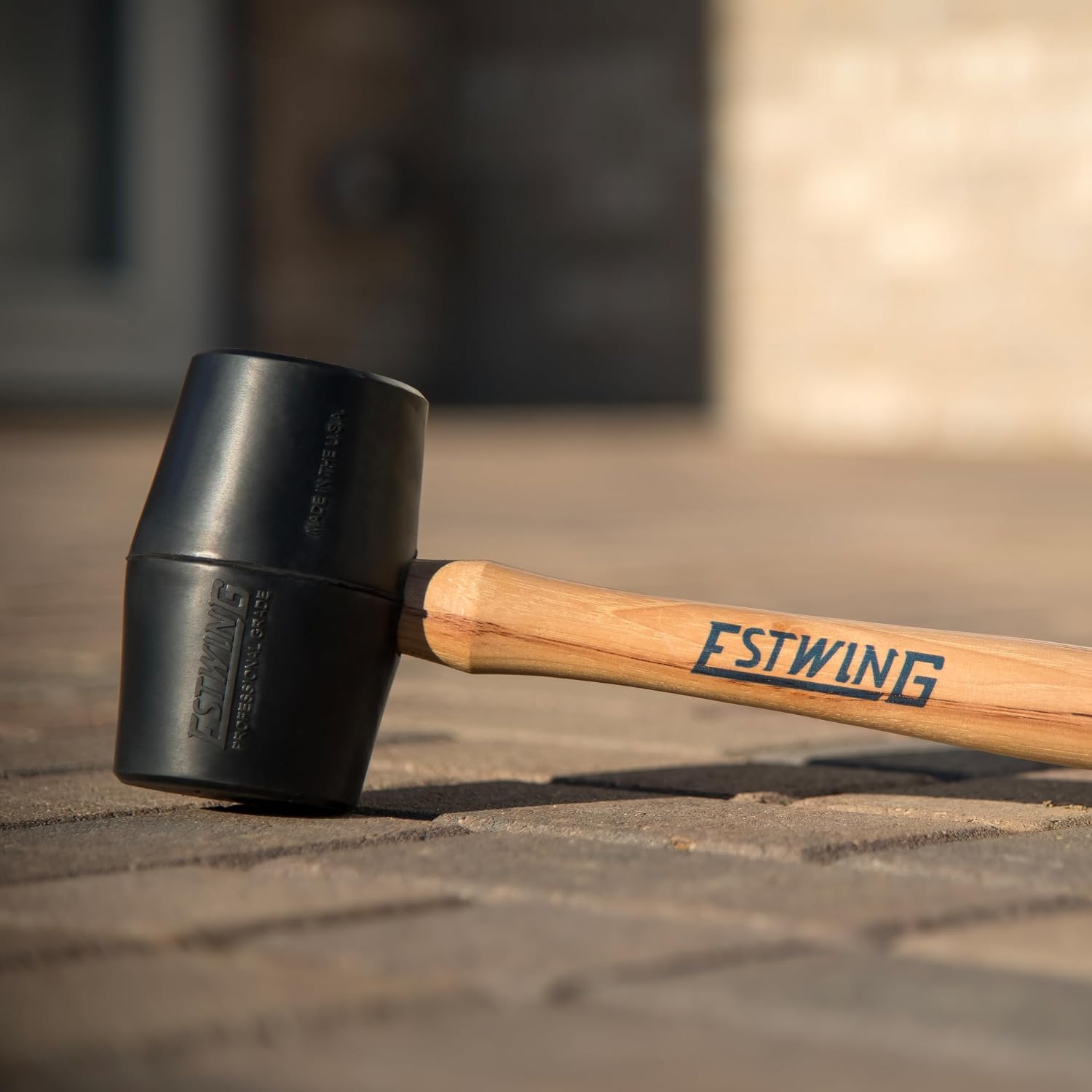 Estwing DH-18 18 Oz Deadhead Rubber Mallet, Wood Handle , Black