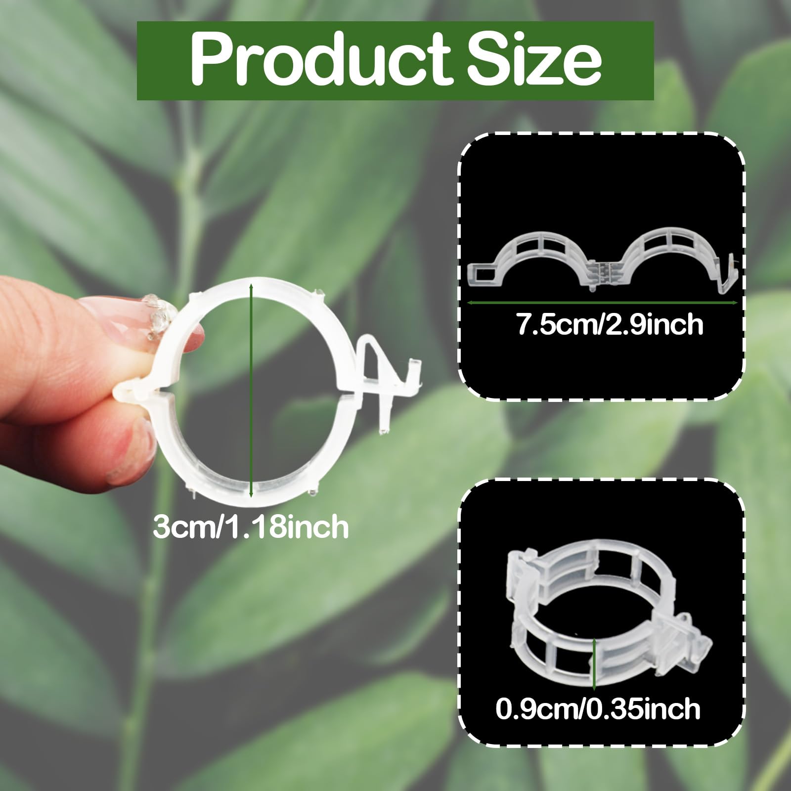 100 clip di supporto per piante, clip in plastica sicura per supporto vite uva, clip per pomodoro per graticcio per crescere in posizione verticale e più sana, clip da giardino per uso esterno interno