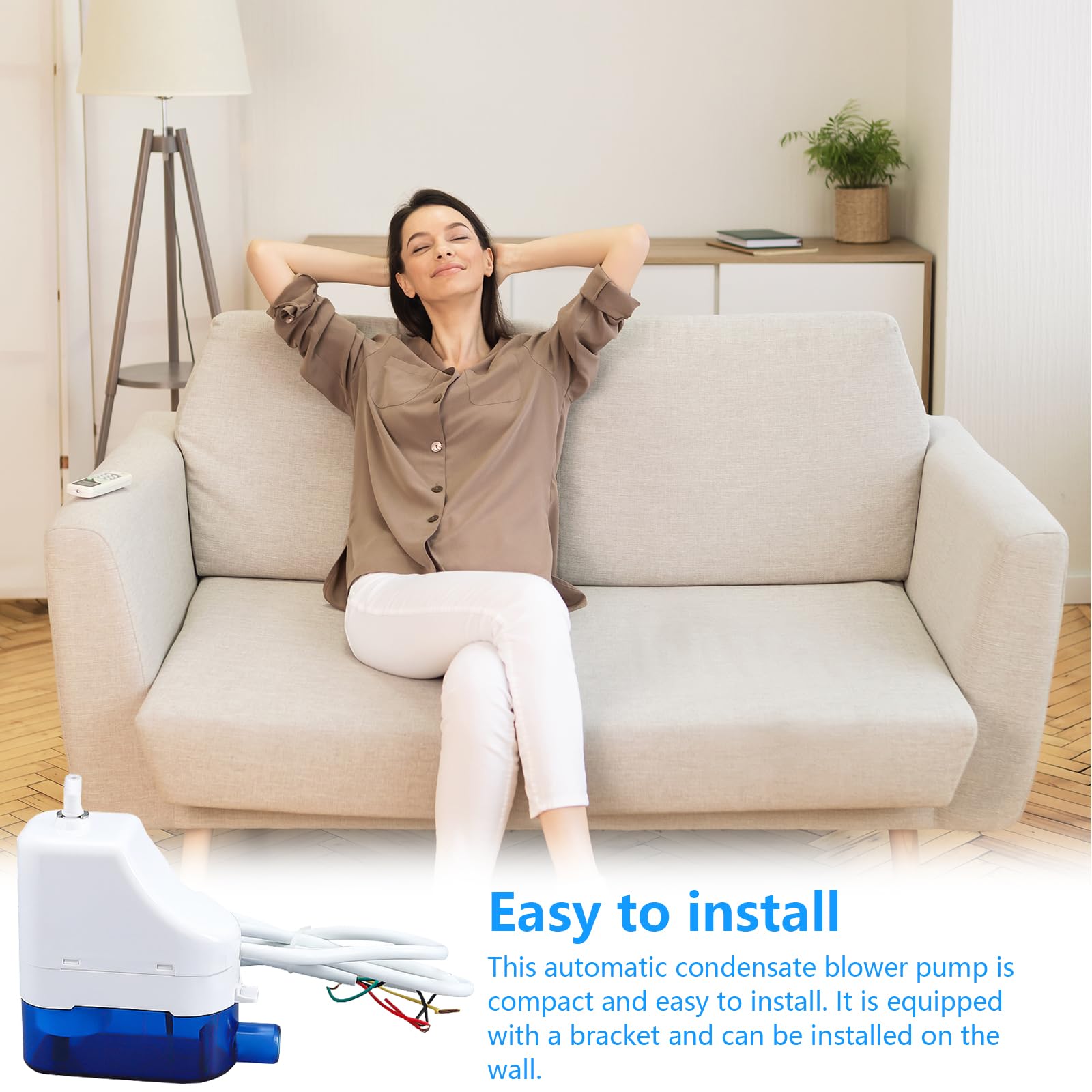 Bomba Condensados Automática Silent 19dB para Desague de Aire Acondicionado, 110-230V 50-60Hz, 24L/h, Compatible con HVAC