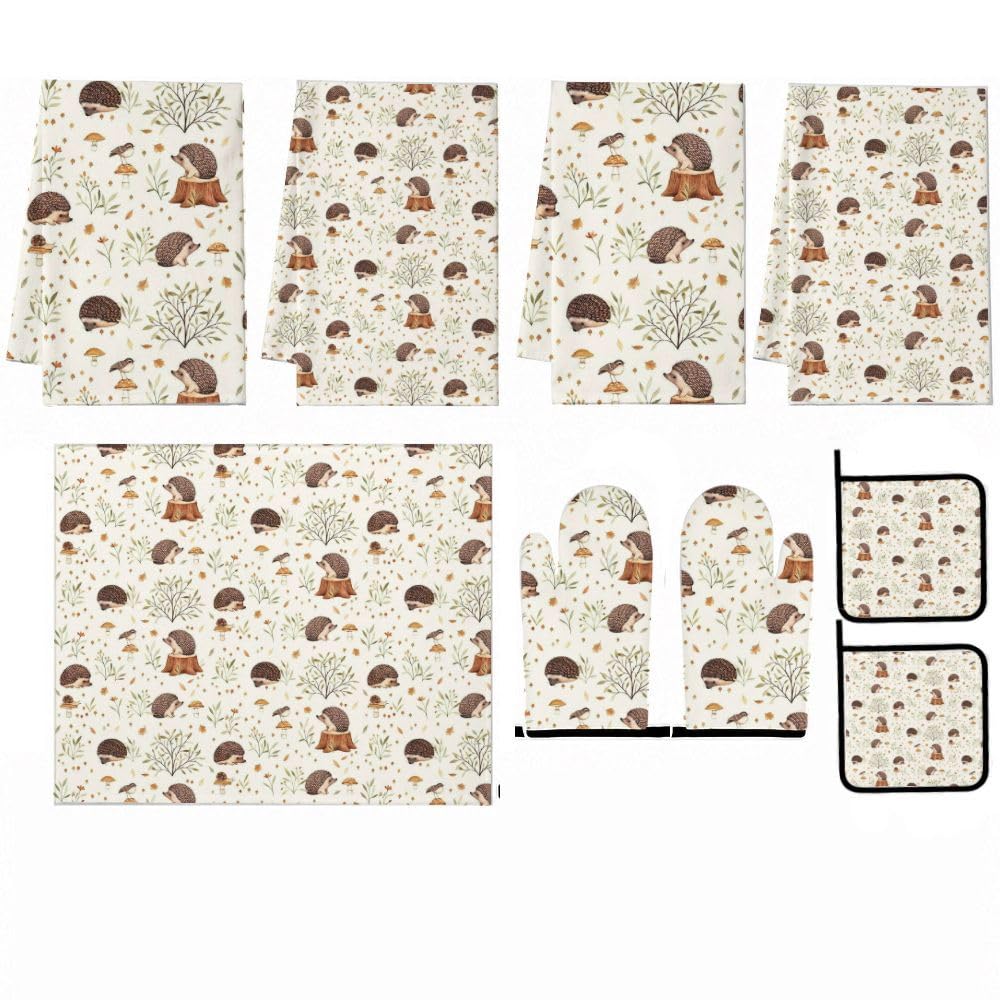 9PCS Cute Hedgehog 4 Cucina Decor e Accessori Set