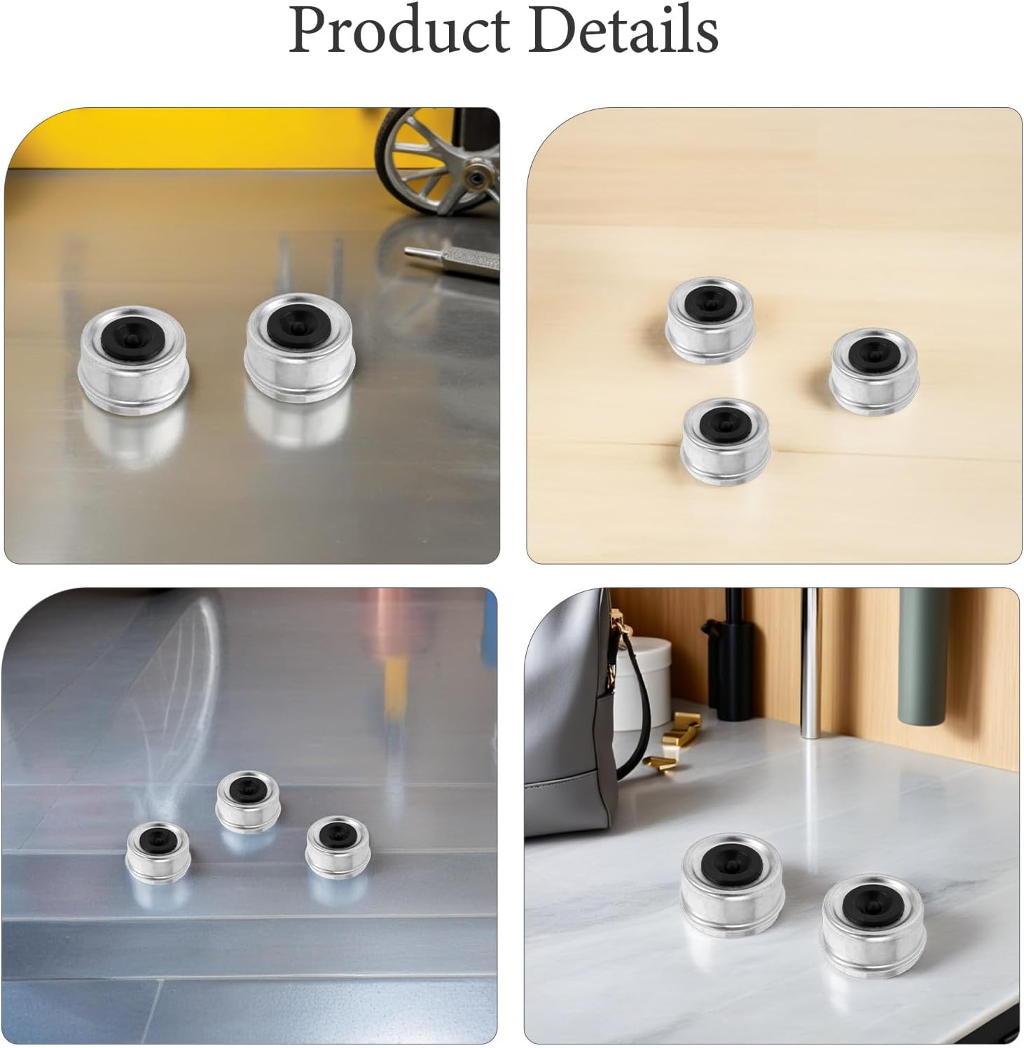 8pcs Trailer Wheel Hub Cover: Dust Bearing Cap Cup & Rubber Plugs, Bearing Protector for Boat 2.44'' 5200 to 6000 Lb Trailer Axles