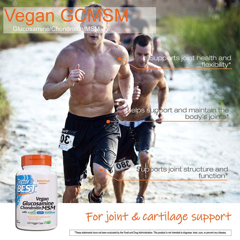 Doctor's Best Vegan Glucosamine Chondroitin MSM, Joint Health, Hair