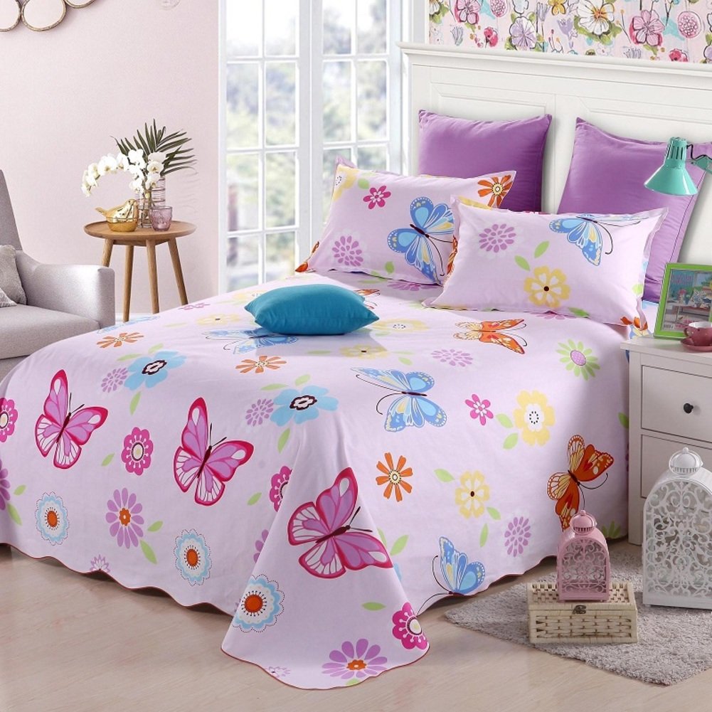 Drap de lit pur coton Vichy anti-transpiration grand format pour literie double