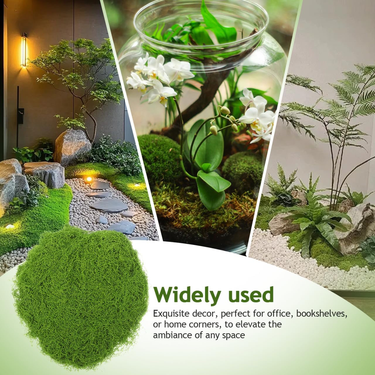 IMIKEYA Fake Moss for Crafts: 350g Artificial Faux Grass for Floral DIY Garden Decorative Realistic Terrarium Planter Present for Artists Home Office Wedding Party
