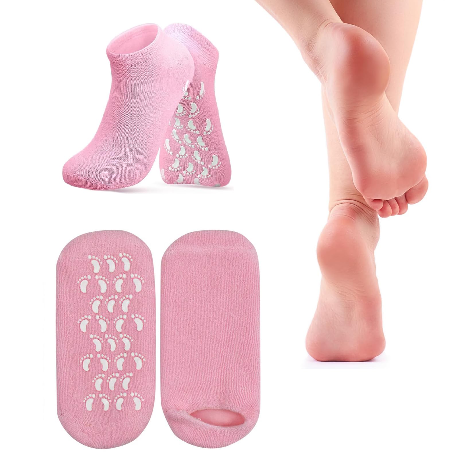 Silicone Socks for Women,Foot Moisturizer Socks,Cracked Heel Moisturizing Socks,Spa Gel Socks,Silicone Socks for Foot Care(Pink,1 Pair) (Pink) (B0DD7HZ836) Amazon Price History, Amazon Price Tracker