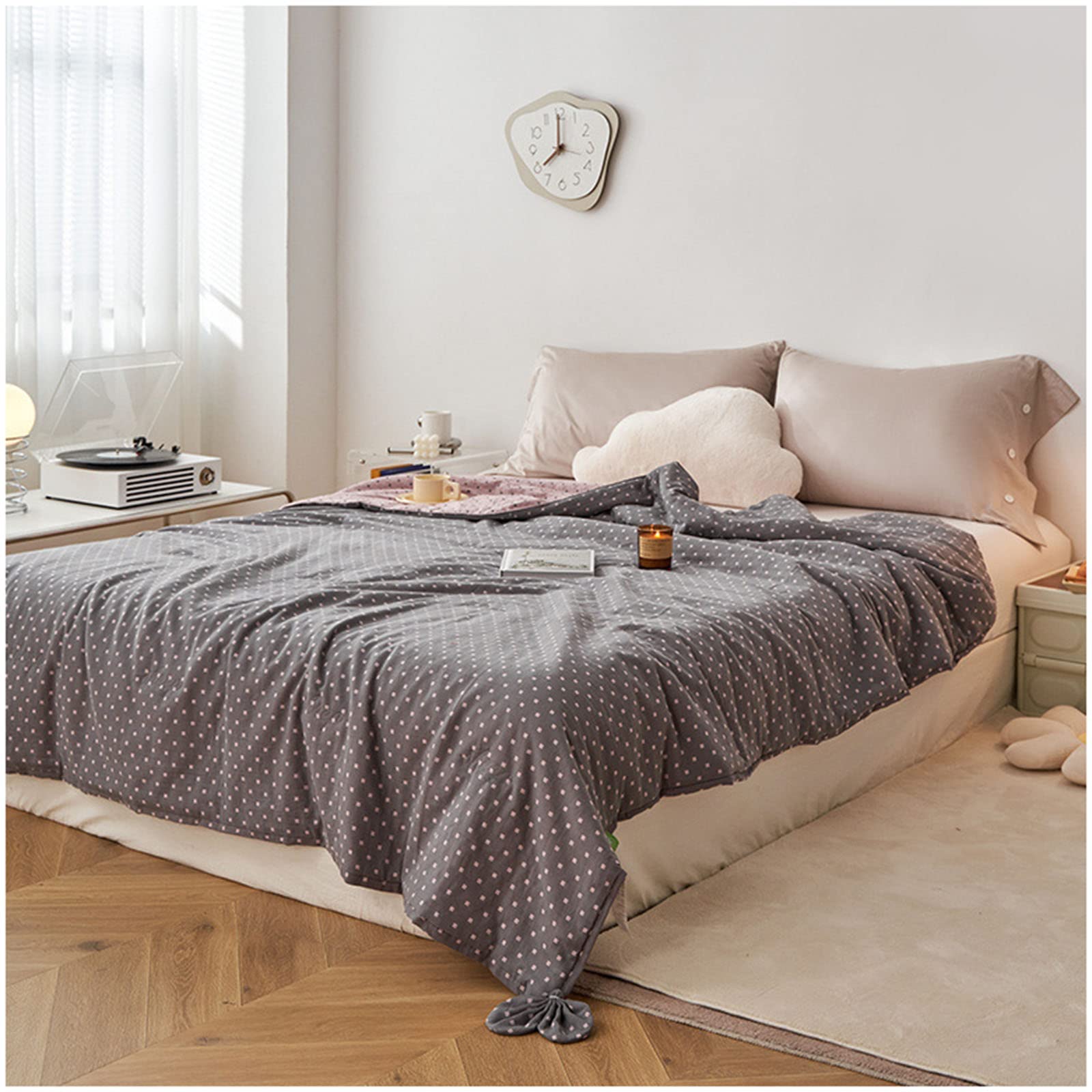 Couette d'été 150x200 cm ZTGL couverture légère coton réversible fine