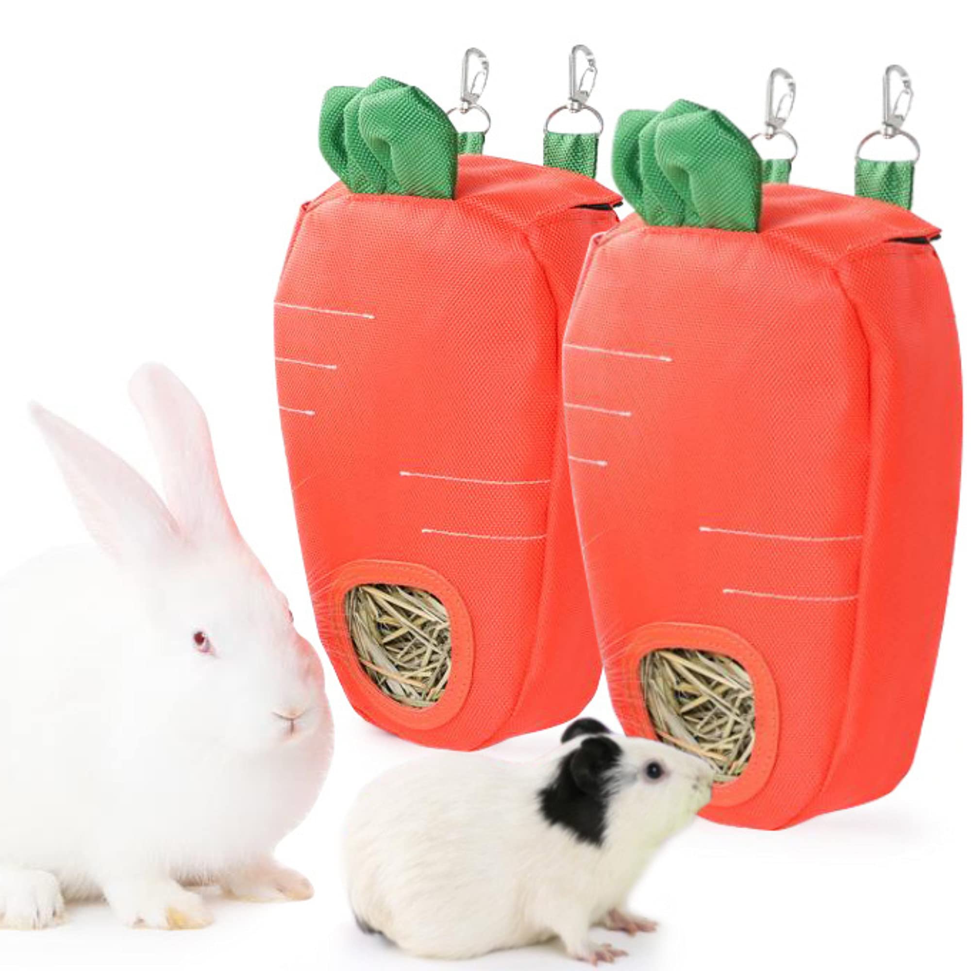 JanYoo Hay Feeder for Guinea Pigs Rabbit Food Dispensers Bag Rack Storage Manage Hanging Feeding Large Capacity 0.26lb — image 1
