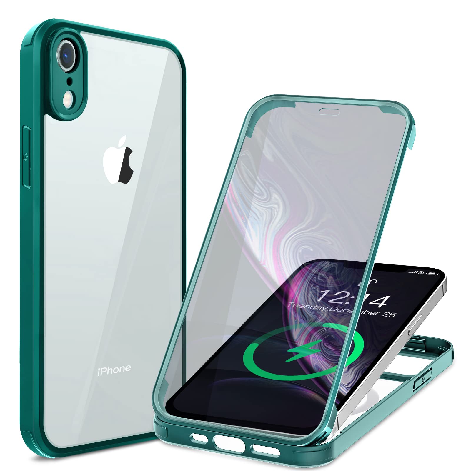 Amazon.co.jp: HAUTRKBG iPhone XR 用ケース 360°全面保護 [両面強化  