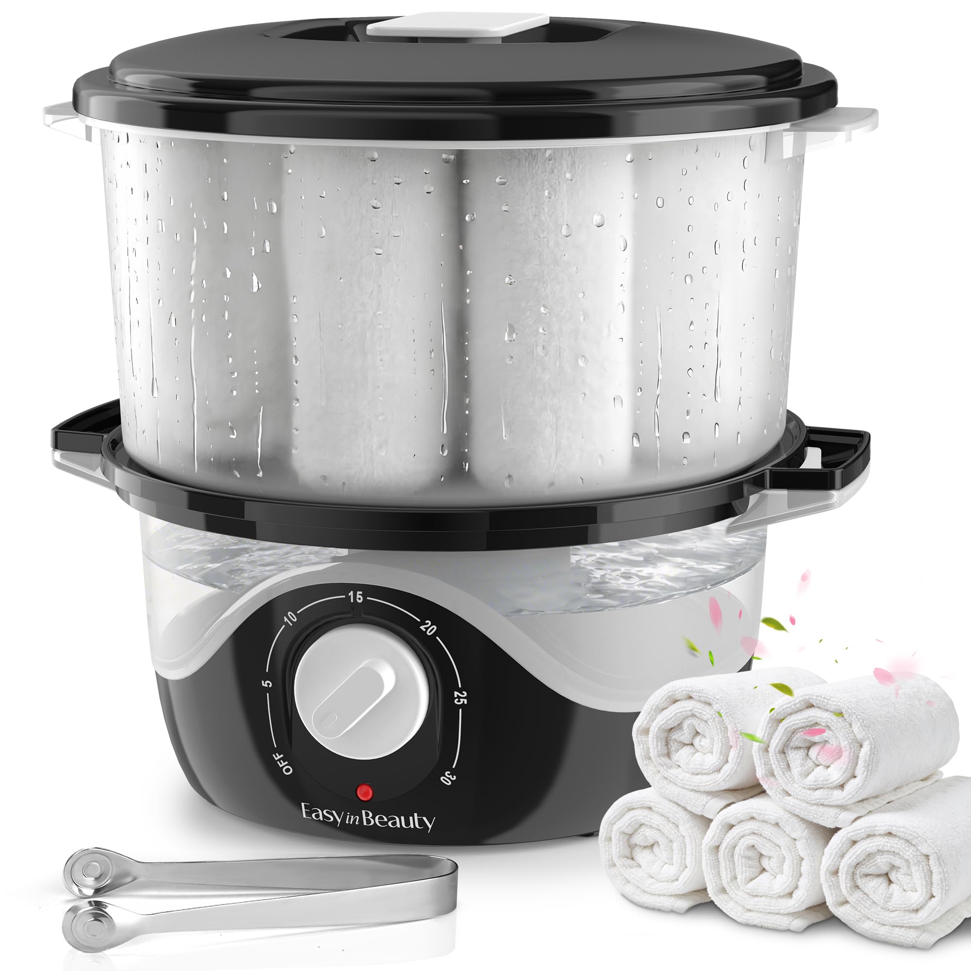 Photo 1 of ****Minor damage. Knob is missing*****EASYINBEAUTY Hot Towel Warmer for Spa, 2.6L Small Towel Warmer with Transparent Water Tank, Rapid Heating Towel Steamer for Facial, Massage and Salon