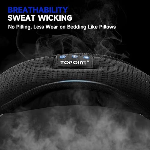 Miniatura 5 de TOPOINT Máscara para dormir con auriculares Bluetooth, máscara de ojos de seda transpirable para dormir para hombres y mujeres, máscara para dormir