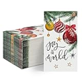 Horaldaily 100 Christmas Disposable Paper Decorative Guest Napkins, Xmas Balls for Party Lunch Dinner Kitchen Bathroom