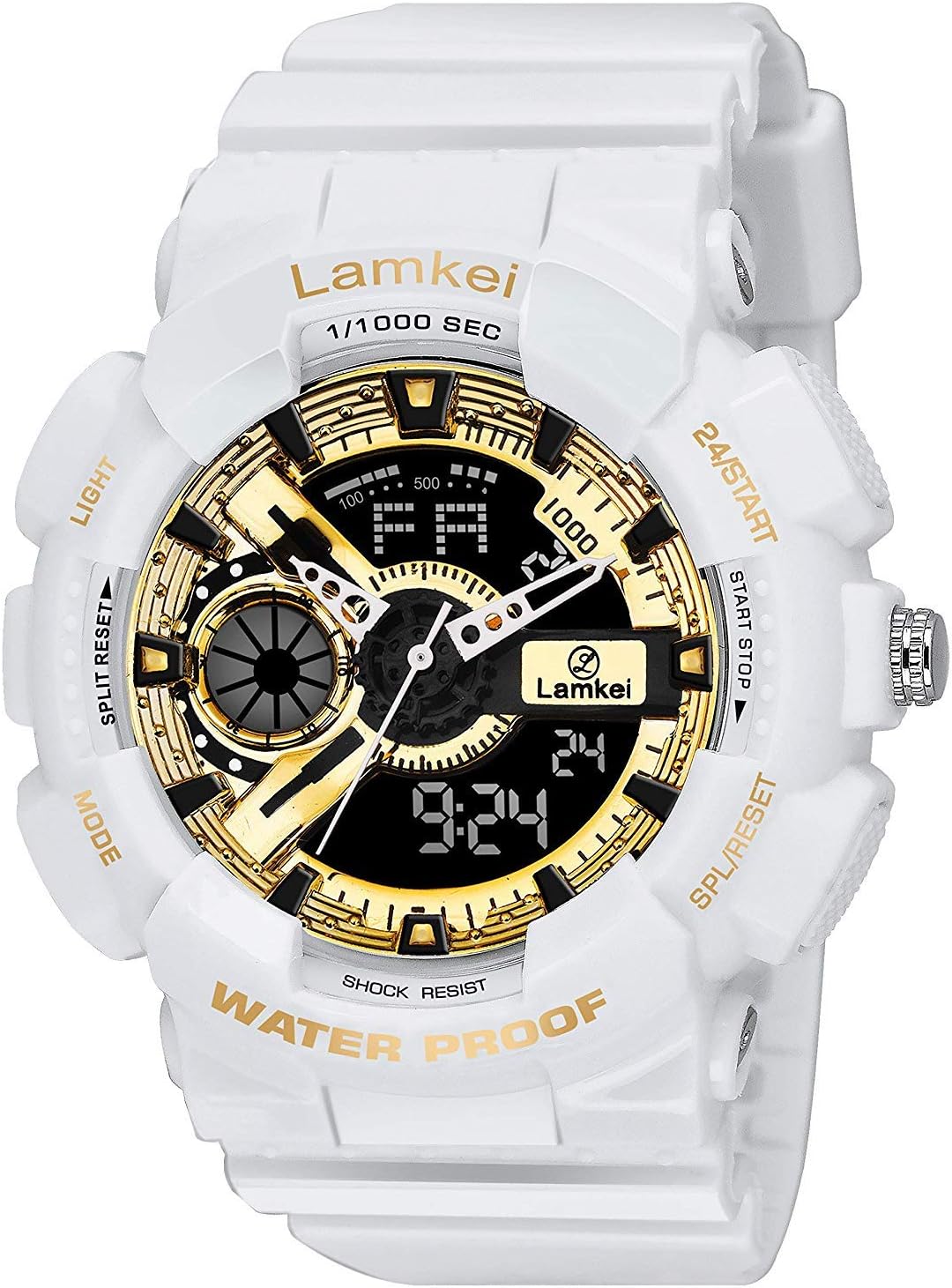 Lamkei Analogue - Digital Men's Watch (White Colored Strap)