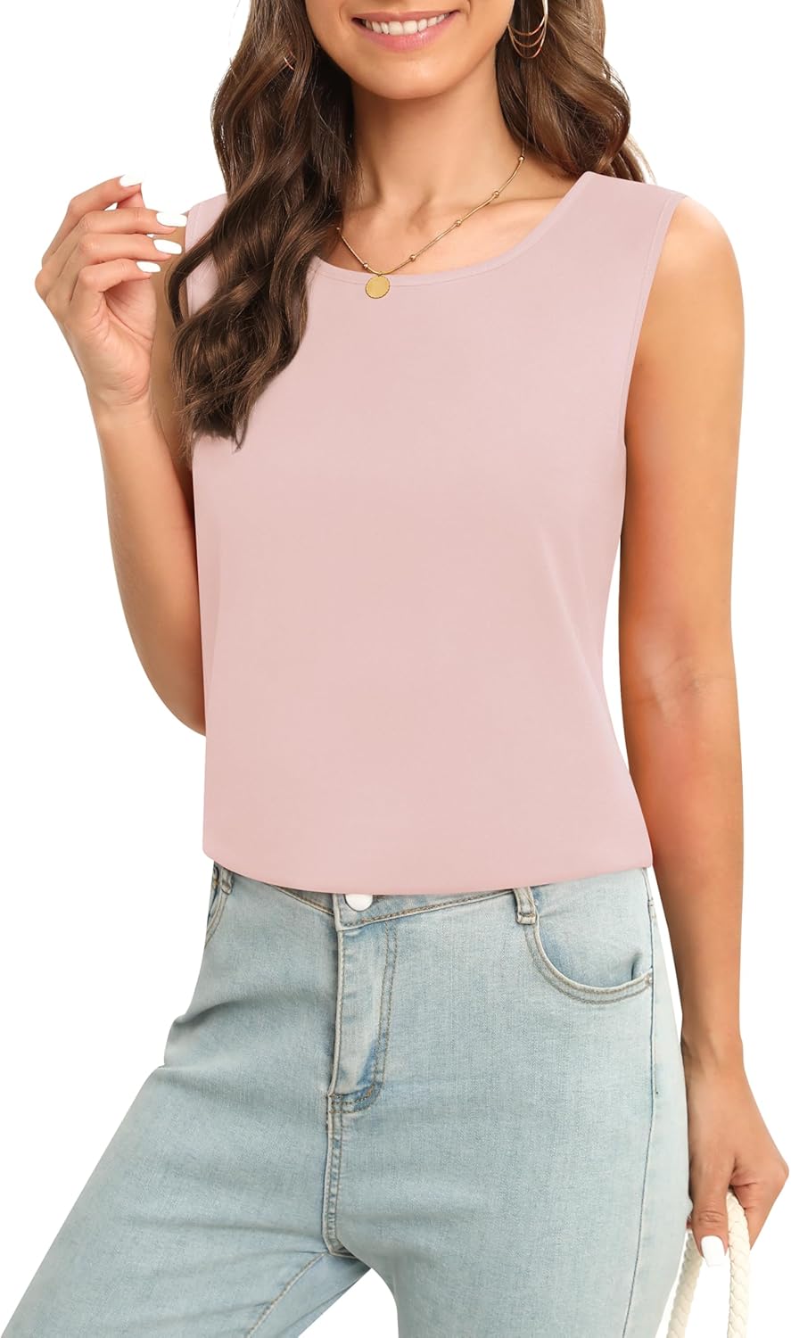 Women's Sleeveless Chiffon Tank Top Business Casual Blouse Tunic Top - Image 4