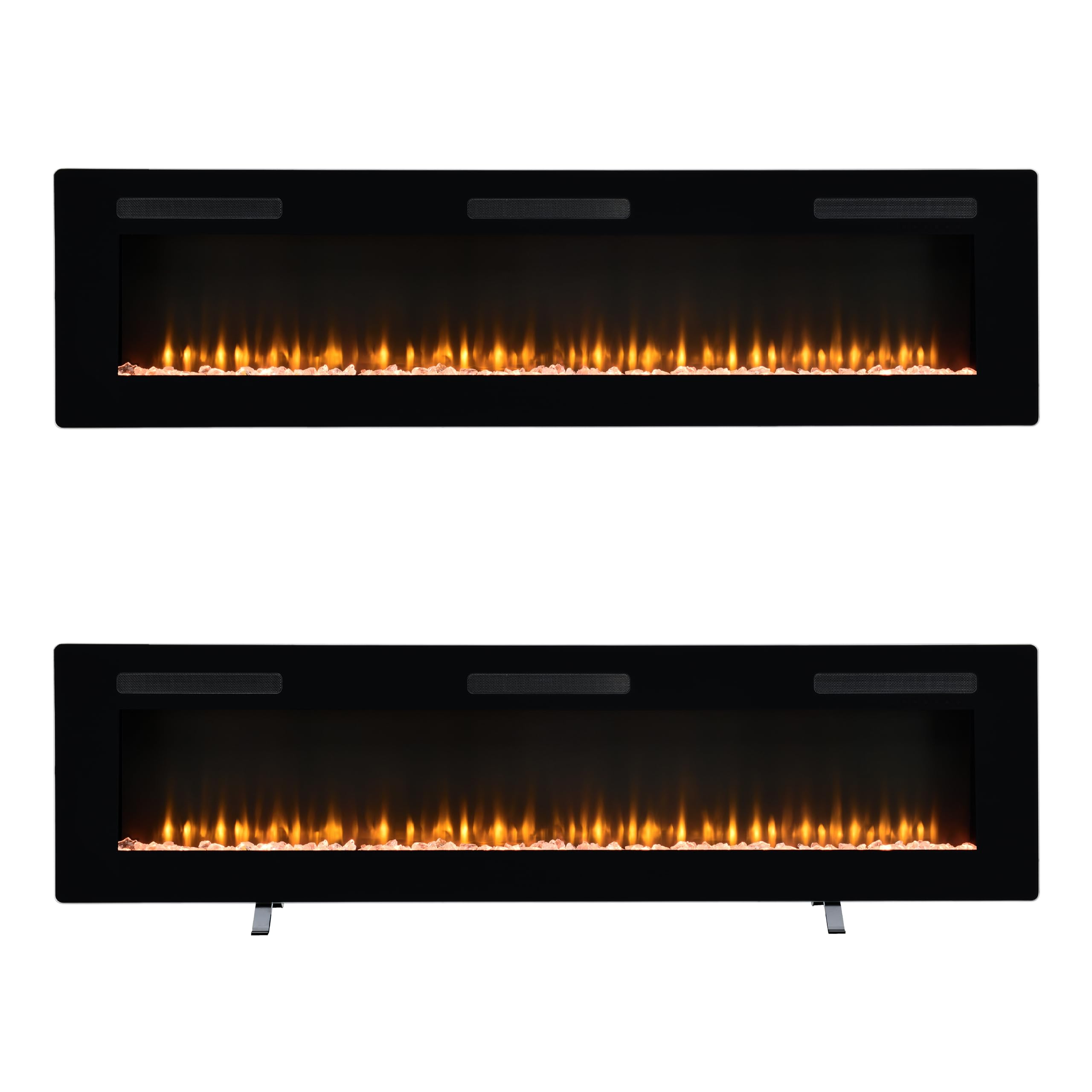 Dimplex Cheminée électrique Sierra 72" / 183 cm – Cheminée décorative avec Chauffage et Faux feu – Effet de Flamme LED réaliste – À Poser, encastrer ou Suspendre – Commande Via Application – 182,9 cm
