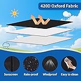 IBC1000L Tank Cover, IBC 420D Container Cover, IBC 1000L-UV Water Tank Cover Tarpaulin Protection, (120x100x116cm) (Black) - 4