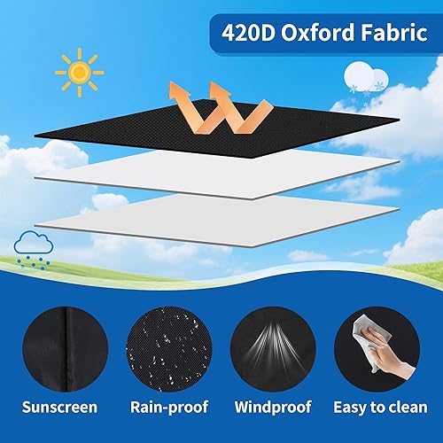 IBC1000L Tank Cover, IBC 420D Container Cover, IBC 1000L-UV Water Tank Cover Tarpaulin Protection, (120x100x116cm) (Black) - 4