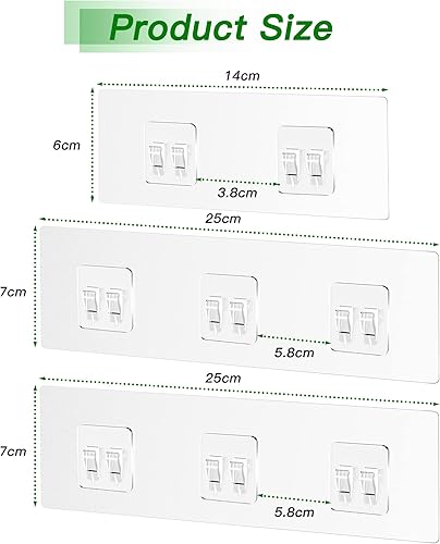 Miniatura 7 de Uamector Paquete de 3 soportes de ducha para reemplazo, sin perforaciones, adhesivo transparente fuerte para organizador de ducha, soporte de jabón,