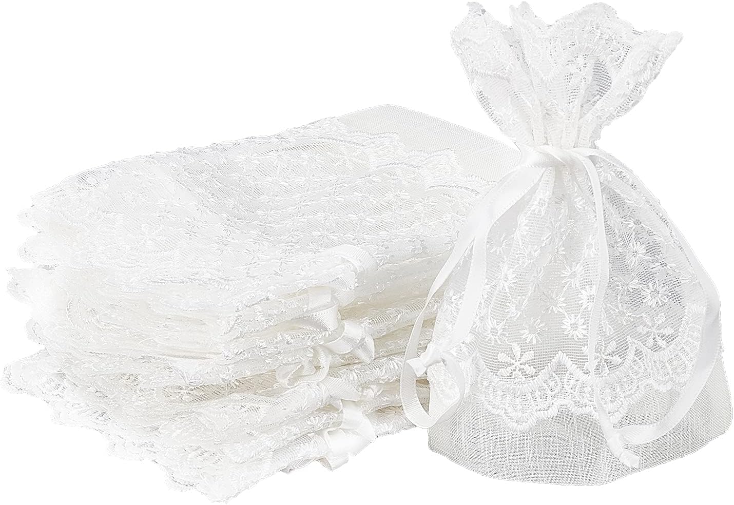 PandaHall Sacchetti Confetti Bianchi Sacchetti Eleganti Regalo in