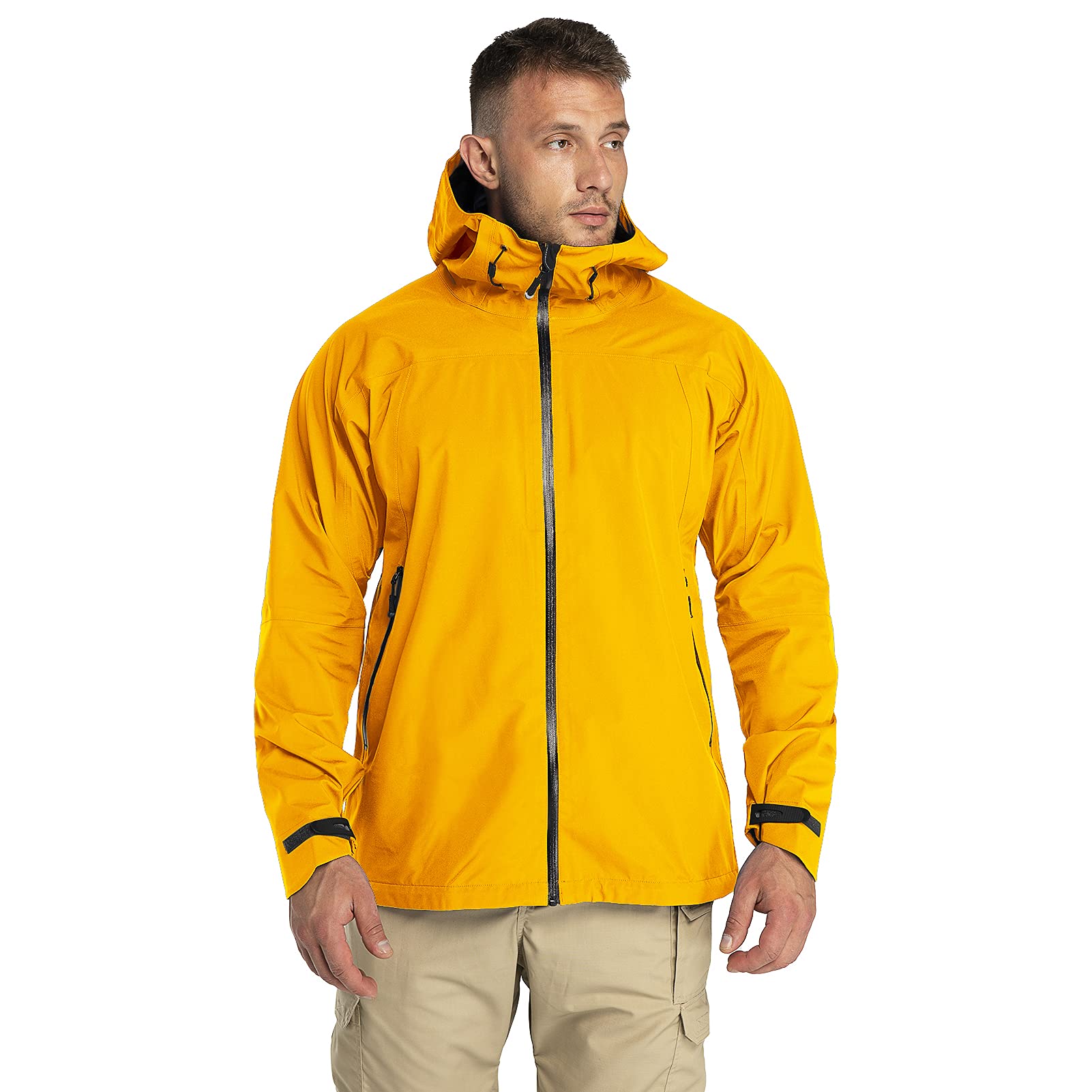 33,000ft Veste de pluie légère en softshell imperméable et coupe-vent pour homme Veste de randonnée fonctionnelle pour trekking, randonnée, camping