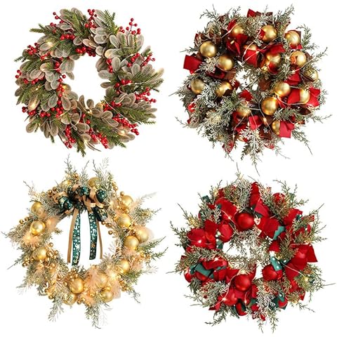 Artificial Christmas Wreaths Nearly Natural 24in Christmas Pine Artificial Wreath with Pine Cones and Ornaments Cover
