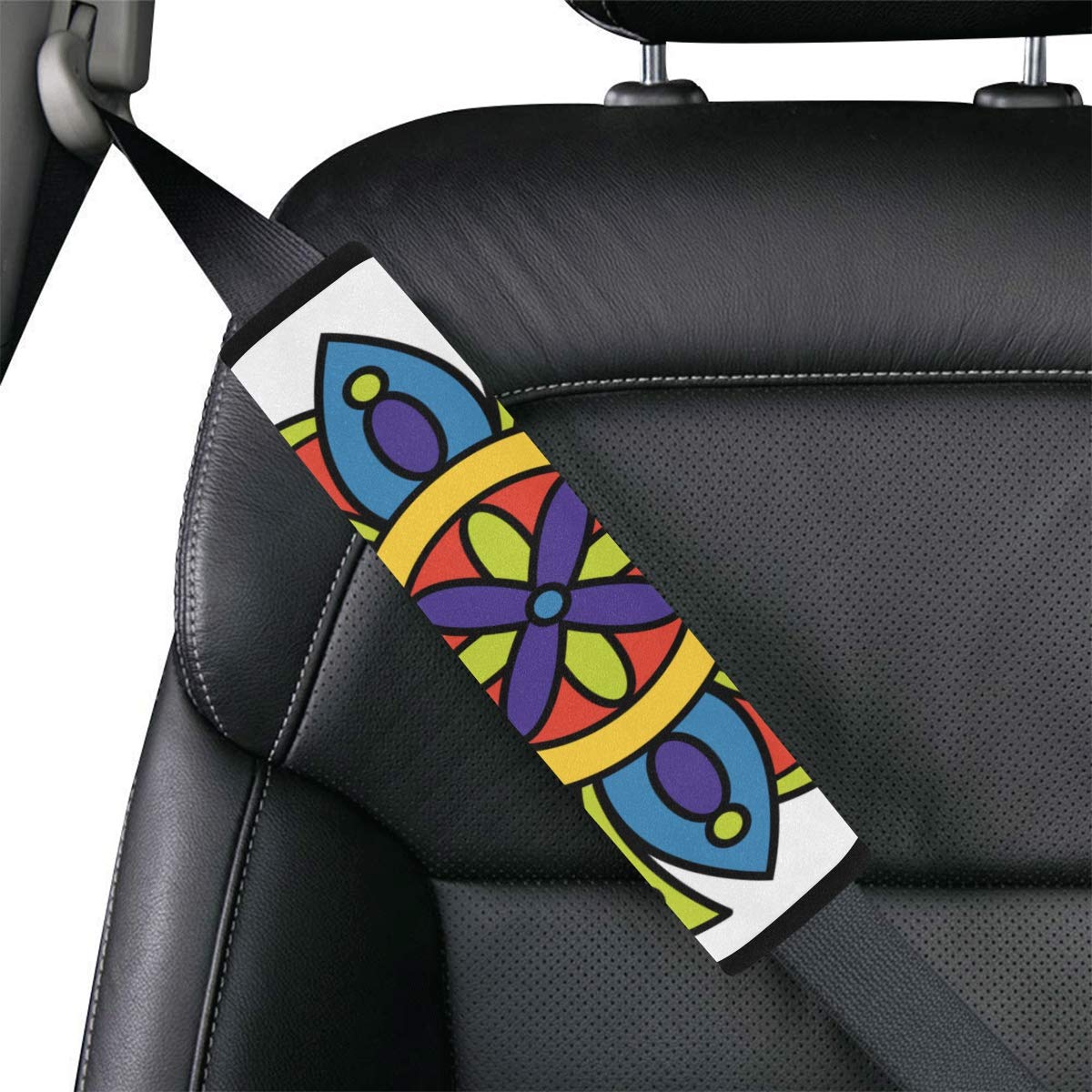 Retro Complex Color Flower Seat Covers Belt Child Seat Belt