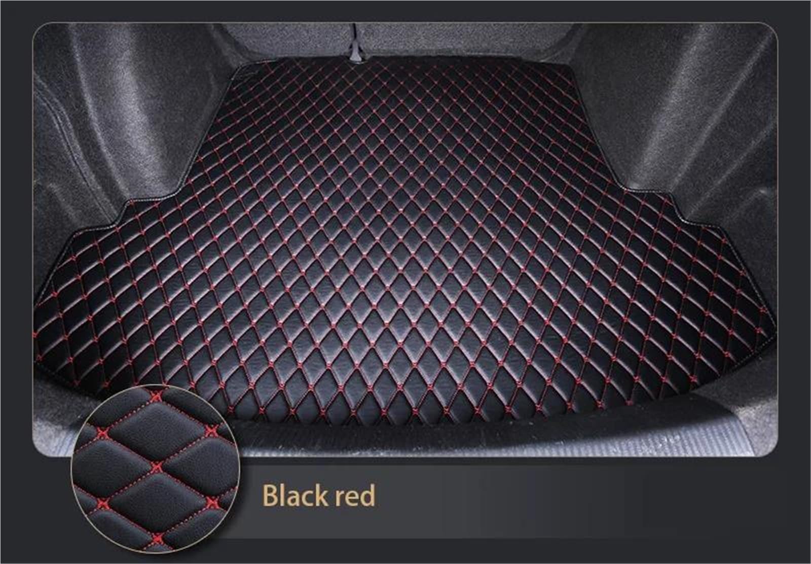 Tapis De Coffre pour pour Gran pour Turismo pour Berline Sportive À Toit Rigide (2007-2011, 2012-2017) Tapis De Coffre Arrière Protection IntéRieur(Noir-Rouge)