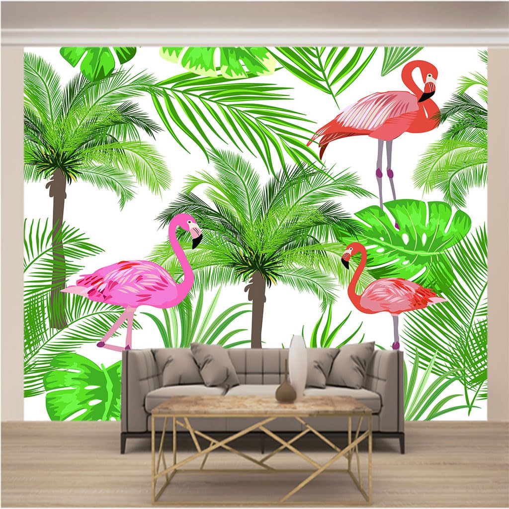 Poster Tableaux Muraux 3D Flamant rose et papier peint intissé panoramique xxl