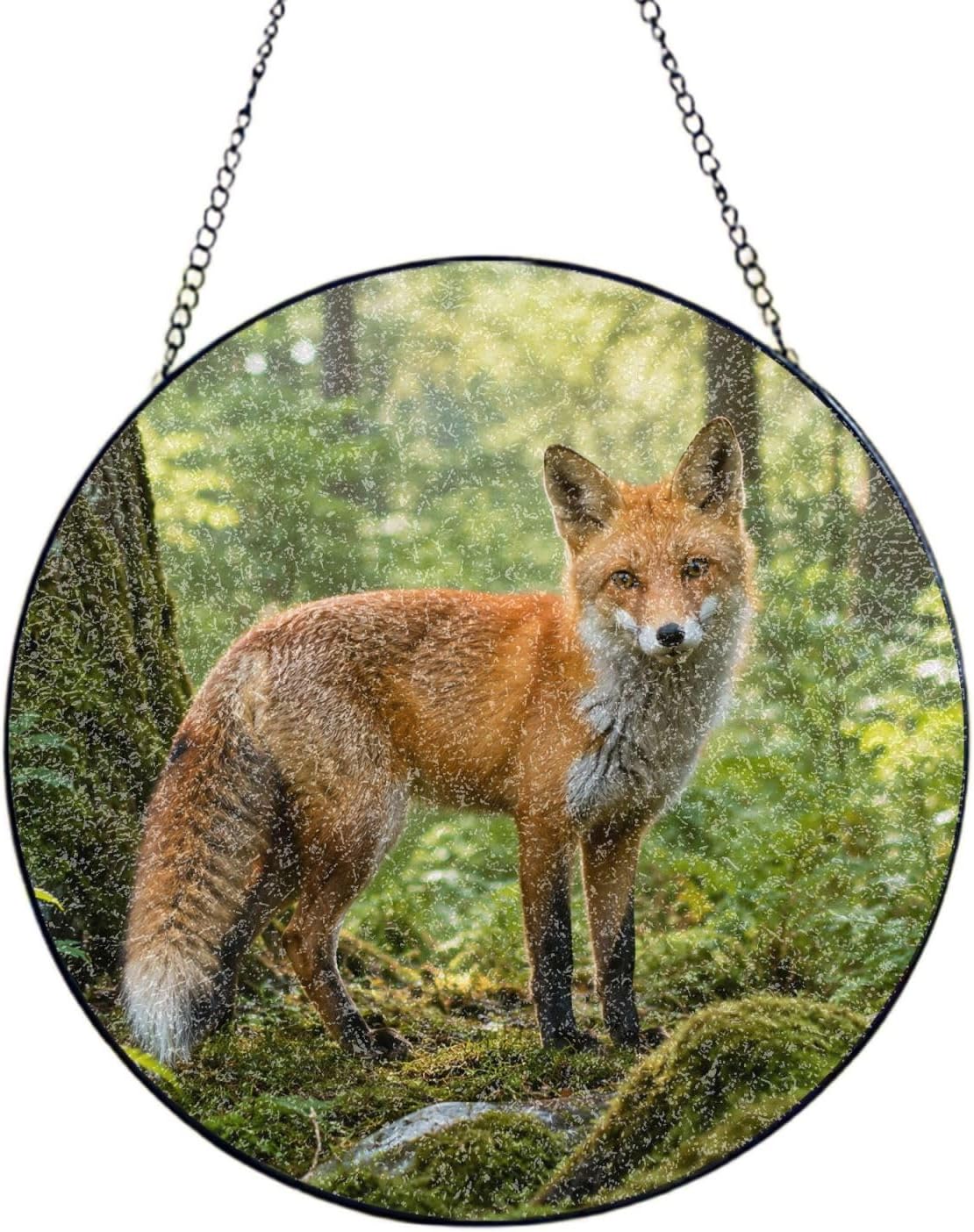 Forest Fox Sun Catcher Stained Glass Window Hanging Gifts