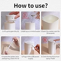Vista 7 de Small Humidifier, Mini Humidifier for Plant, 400ml Cool Mist Humidifiers for Bedroom, Desk Personal Humidifiers for Indoor Office Car, Portable