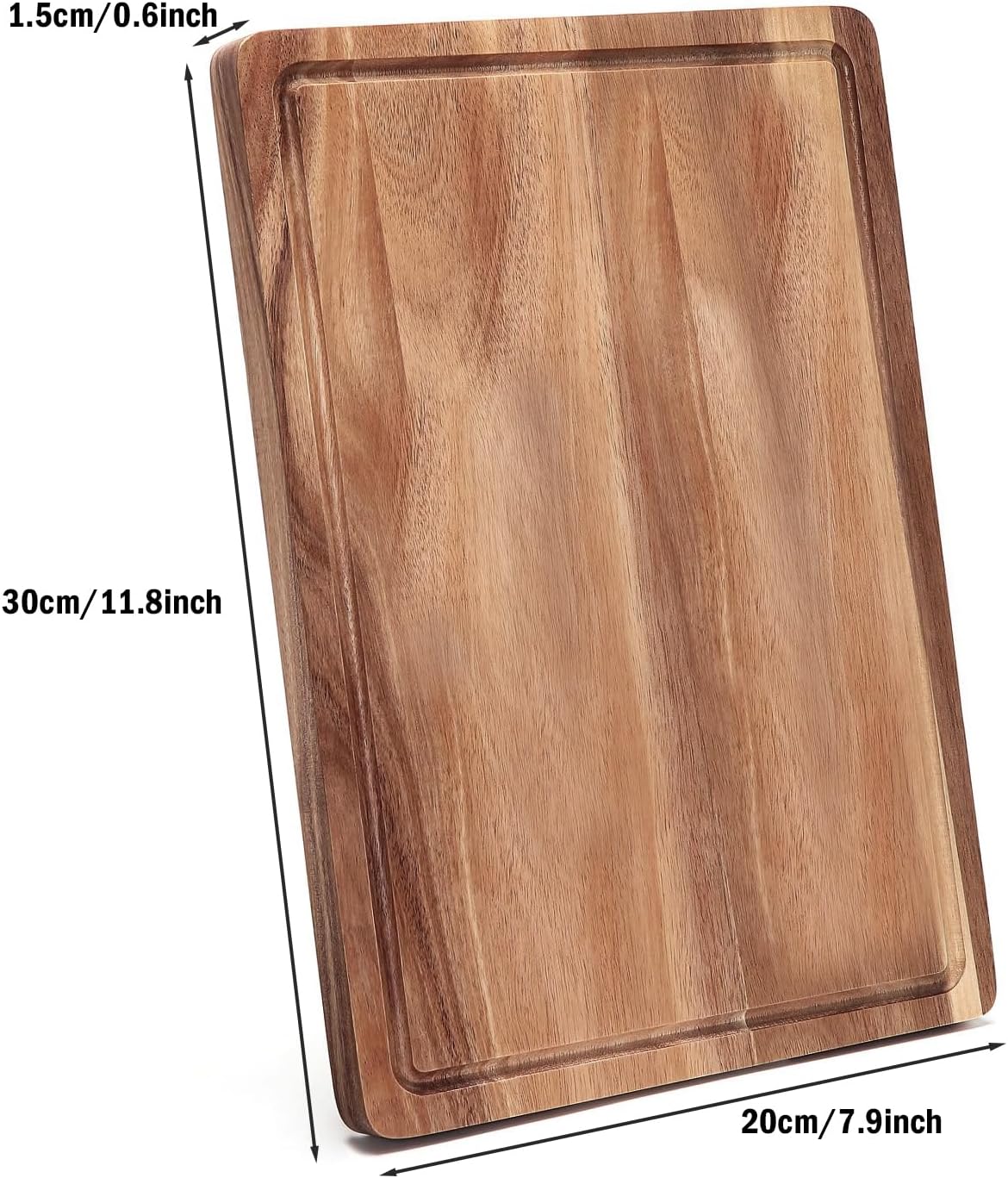 ( 6 pieces) Wood Cutting Board for Kitchen Reversible Cutting Boards with Juice Groove, Wooden Chopping Board for Meat, Fruit, Vegetables & Cheese (Acacia Wood, 1) 1 Acacia Wood