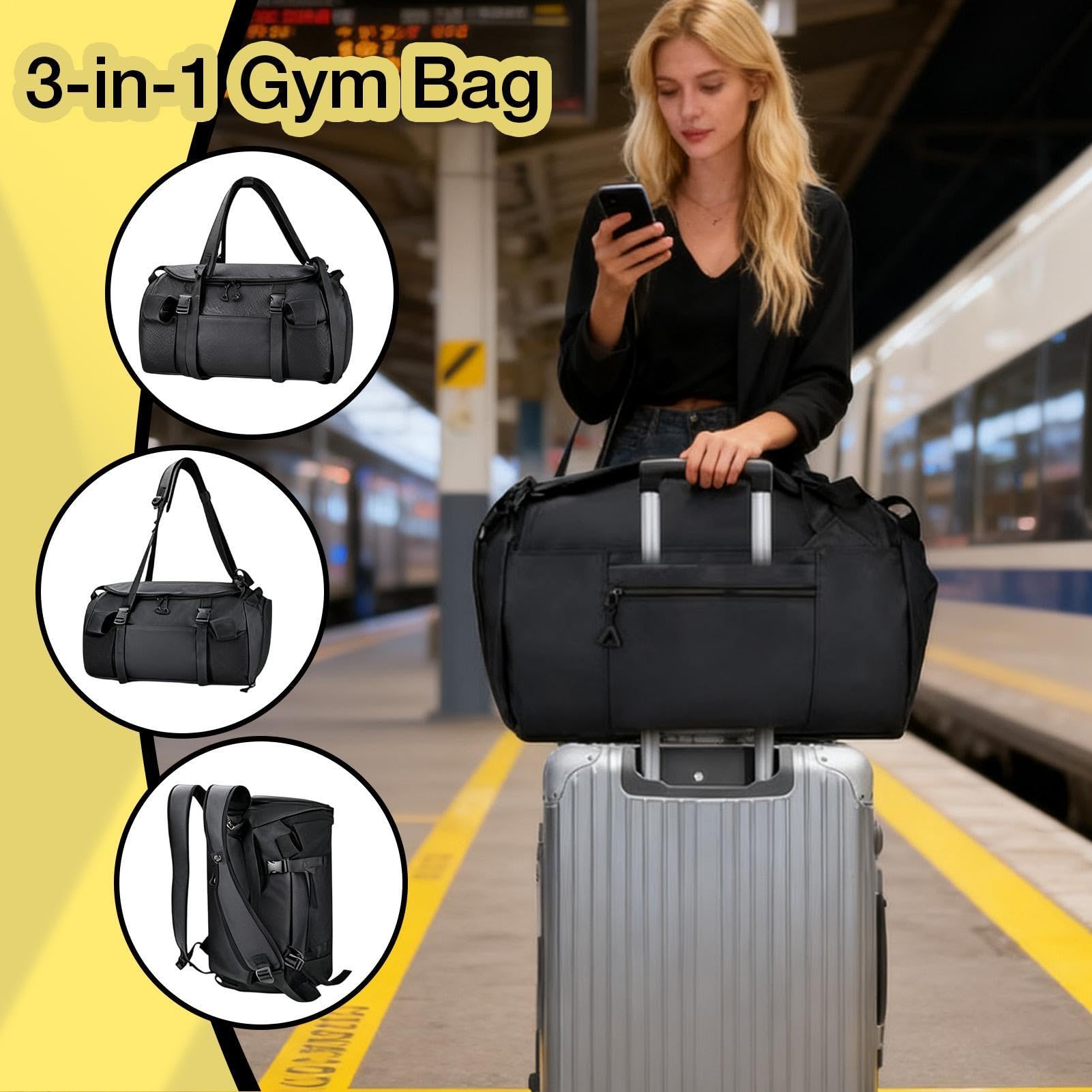 Bolsa de Gimnasio Bolsa de Gran Capacidad con Separación Seco Húmedo