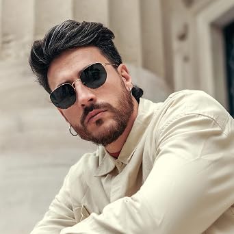 ZENOTTIC Hexagon Polarized Retro Sunglasses for Men Women-Vintage Metal Frame Design UV Protection Trendy Fashion Shades
