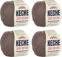 Vista 44 de Keche Hilo de algodón, 60% algodón, 40% hilo acrílico, hilo de algodón suave para crochet y tejer, hilo amigurumi, 1 madeja/bola, 1.76 onzas (50g)