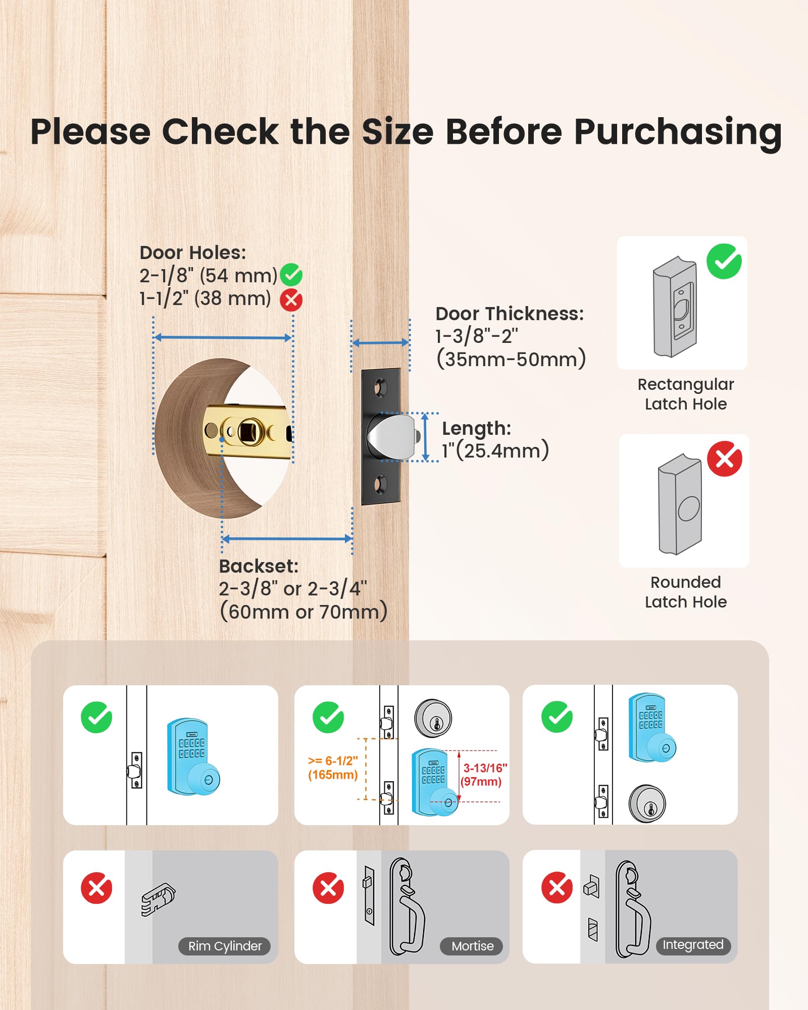 Hidalife Pomo de puerta inteligente con teclado, cerradura de puerta de entrada sin llave para puerta delantera, modo de paso fácil, código único, níquel satinado