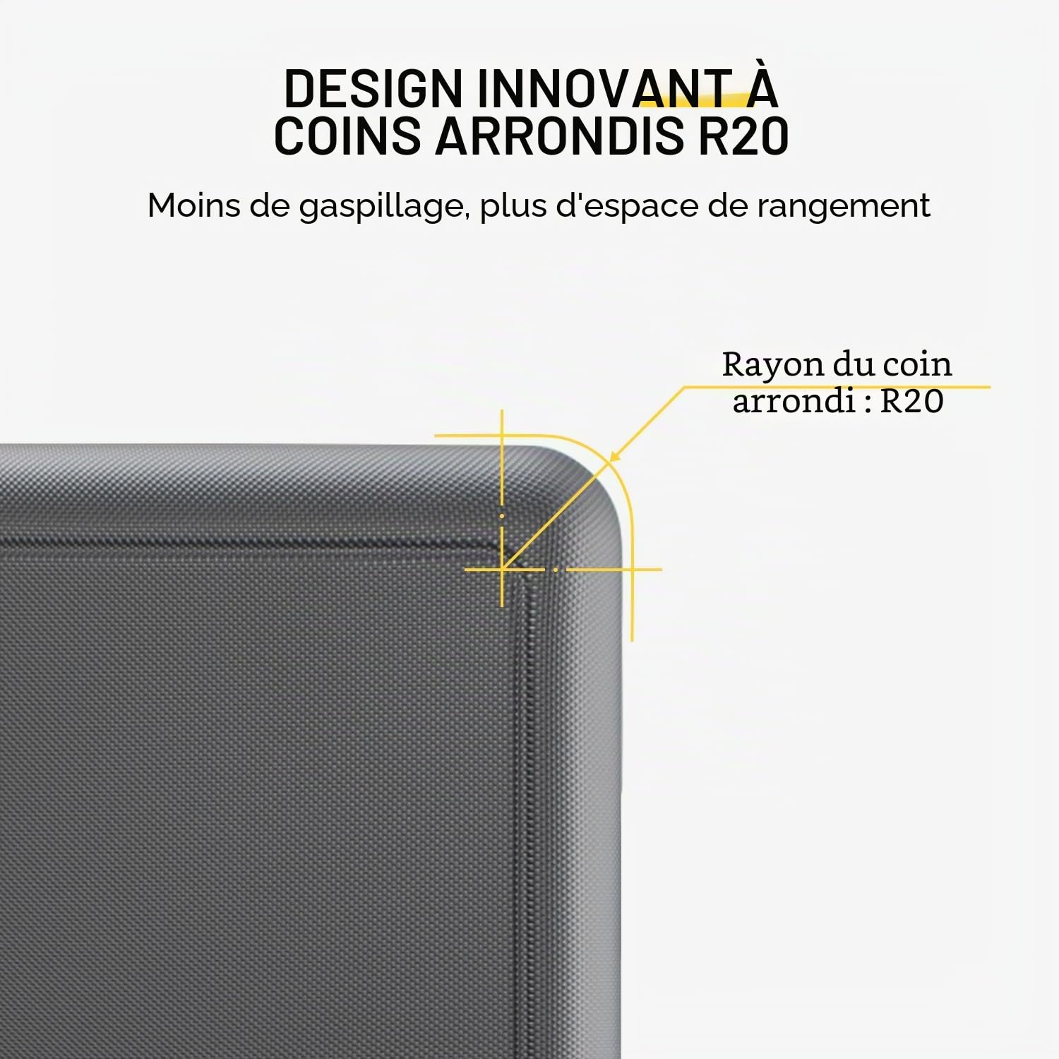 LEVEL8 Valise Cabine Élégant Micro Diamant Structuré Design Bagages Cabine Trolley Rigide Valise de Voyage avec 4 roulettes Doubles Pivotantes et Serrure TSA, 55x37x23CM, 40L, Gris Foncé