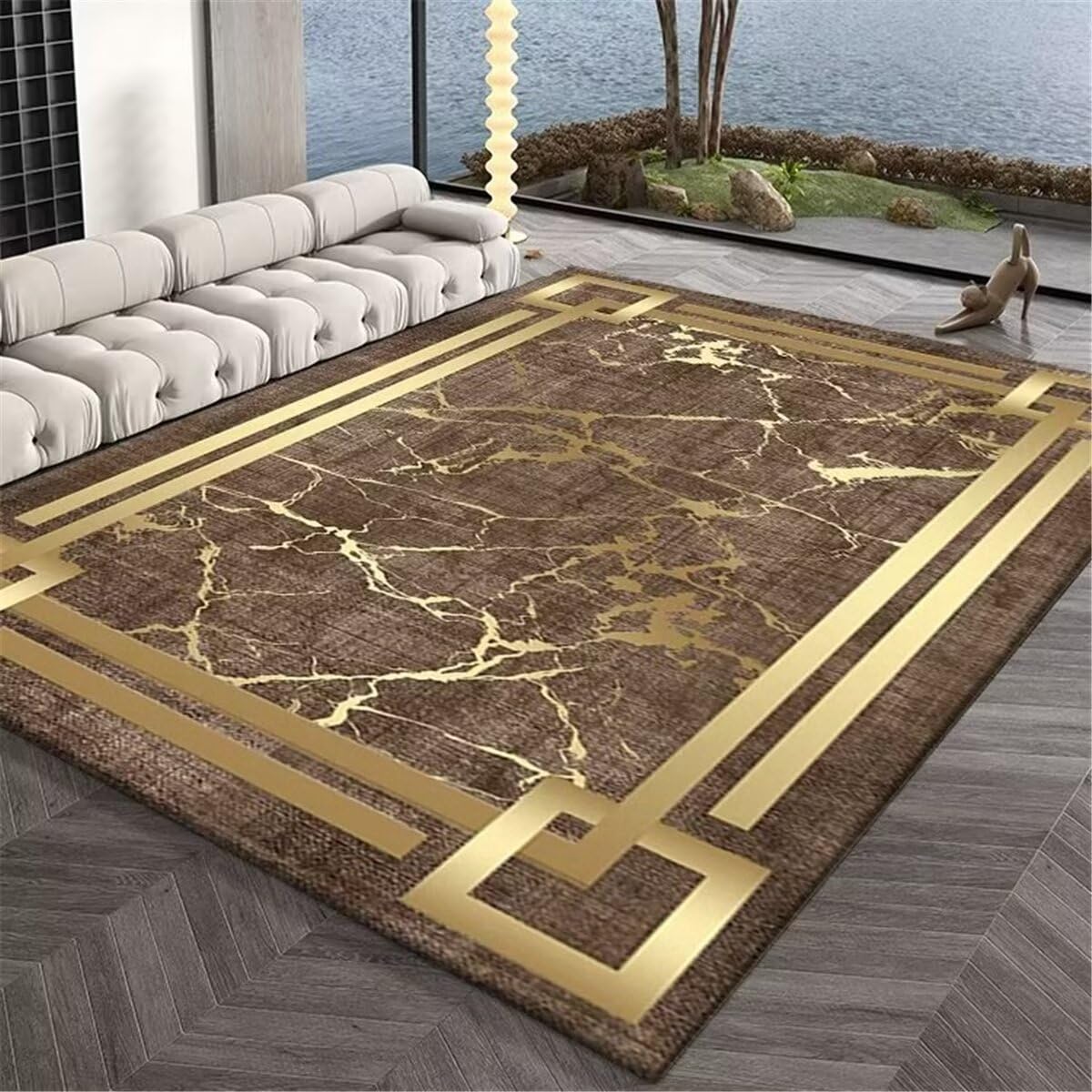 Tapis entrée antidérapant marron 70x140cm pour sécuriser et embellir les sols glissants