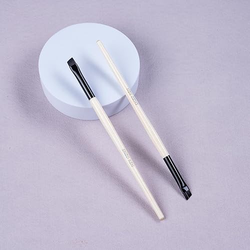 Miniatura 45 de Cepillo plano para cejas, pincel delineador de ojos en ángulo fino y cepillo de pestañas, cepillo de cejas en ángulo fino, cepillo plano para cejas