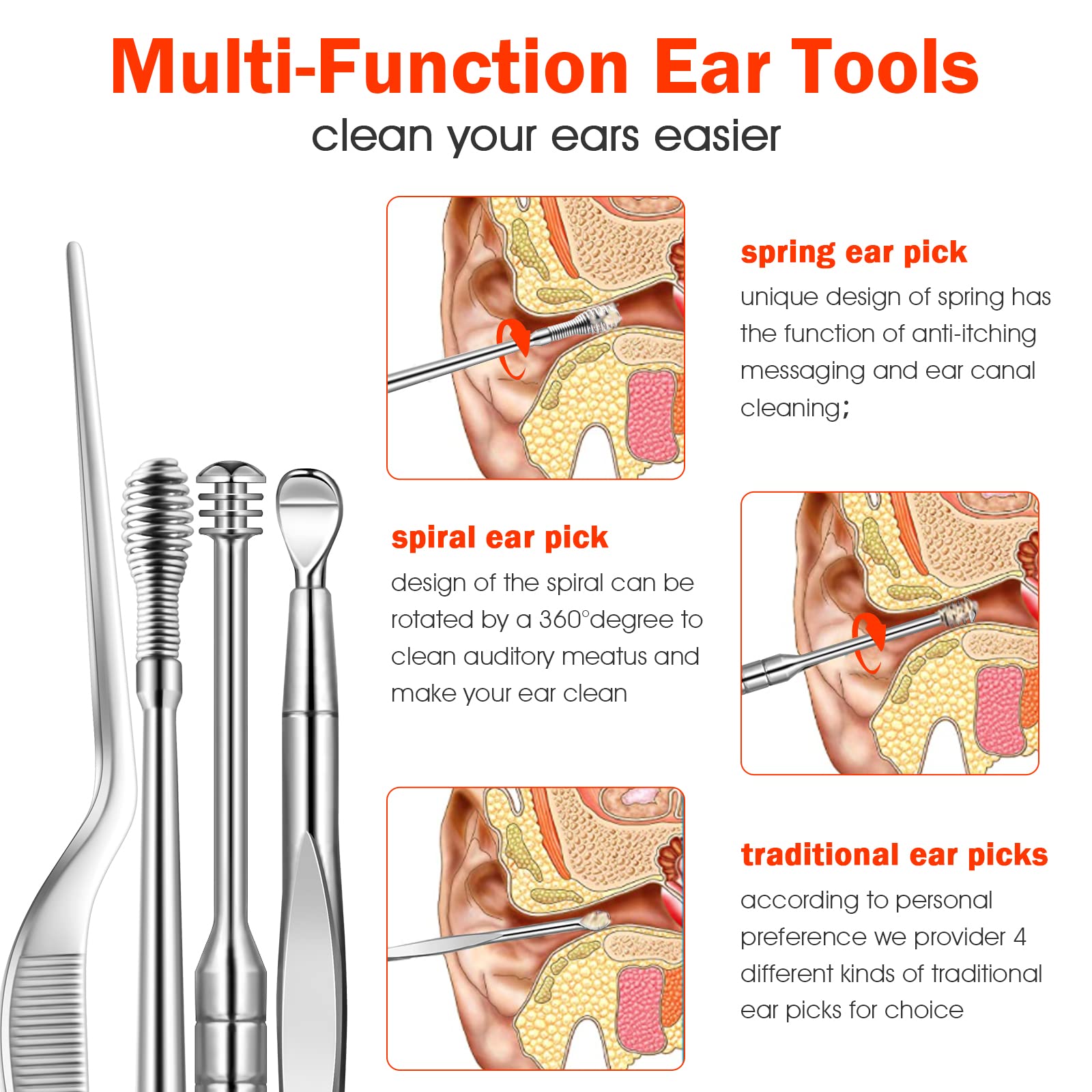 Amazon.com: Ear Pick Ear Wax Removal Kit, Ear Cleansing Set, Earwax Remover  Tool, Ear Curette Ear Wax Remover Tools with a Cleaning Brush and Storage  Box, Medical Grade, for Ear Adult and