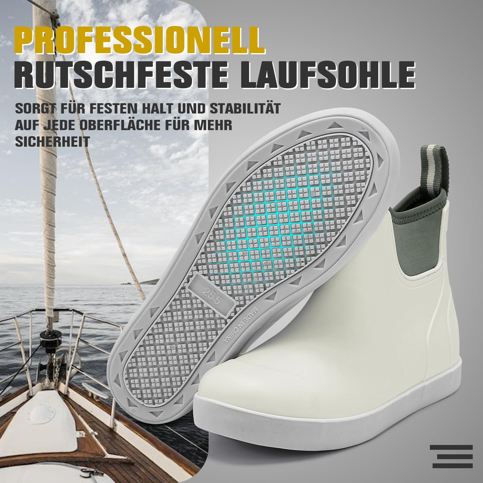 Jesindr Stivali Gomma Uomo Da Pioggia, Stivali Da Pesca, Antiscivolo Leggere Comode Shorty Boots, Impermeabile Nero Scarpe Da Giardino