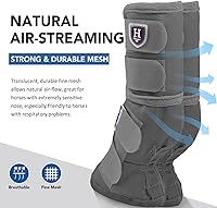 Vista 2 de Harrison Howard Botas para moscas de caballo, ajuste contorneado, protectores de piernas, botas de malla densa con ventilación cómoda y protección