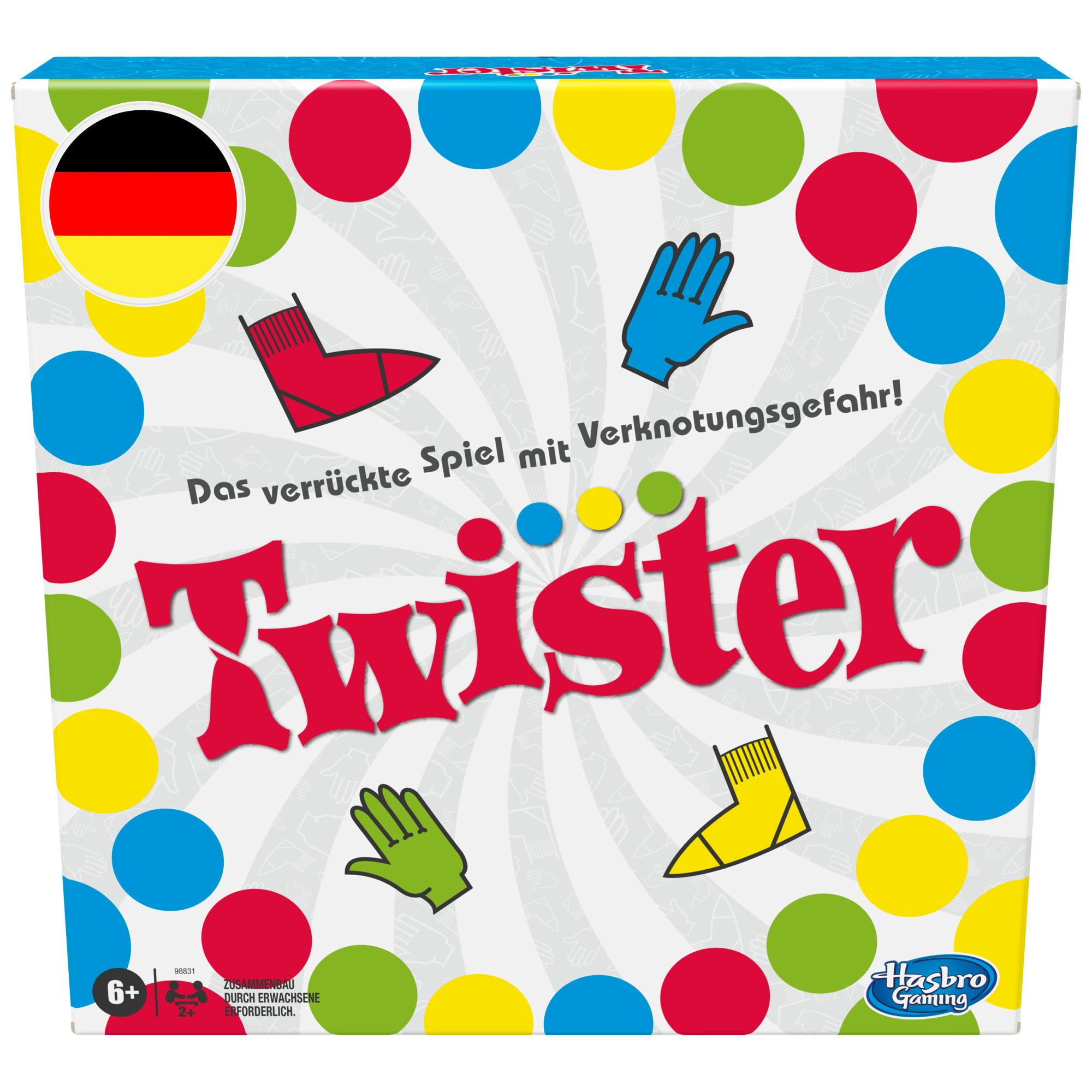 Hasbro Gaming Twister Gra Towarzyska, Wielokolorowy, Od 8 lat