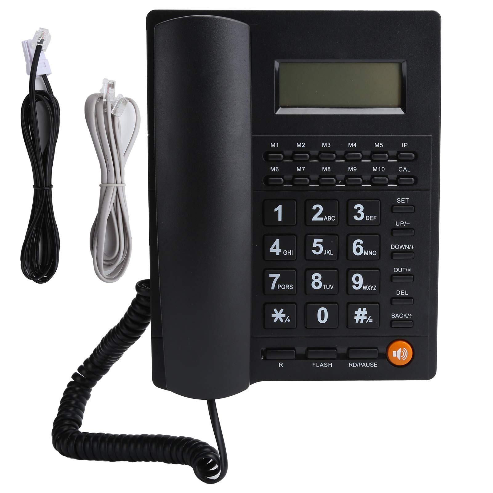 Schnurgebundenes Telefon, Kabelgebundenes Haustelefon, Telefon mit Großen Tasten für ältere Menschen, Anrufer ID-Anzeige/HD Anrufqualität (Rauschunterdrückung), Plug-and-Play. Schwarz