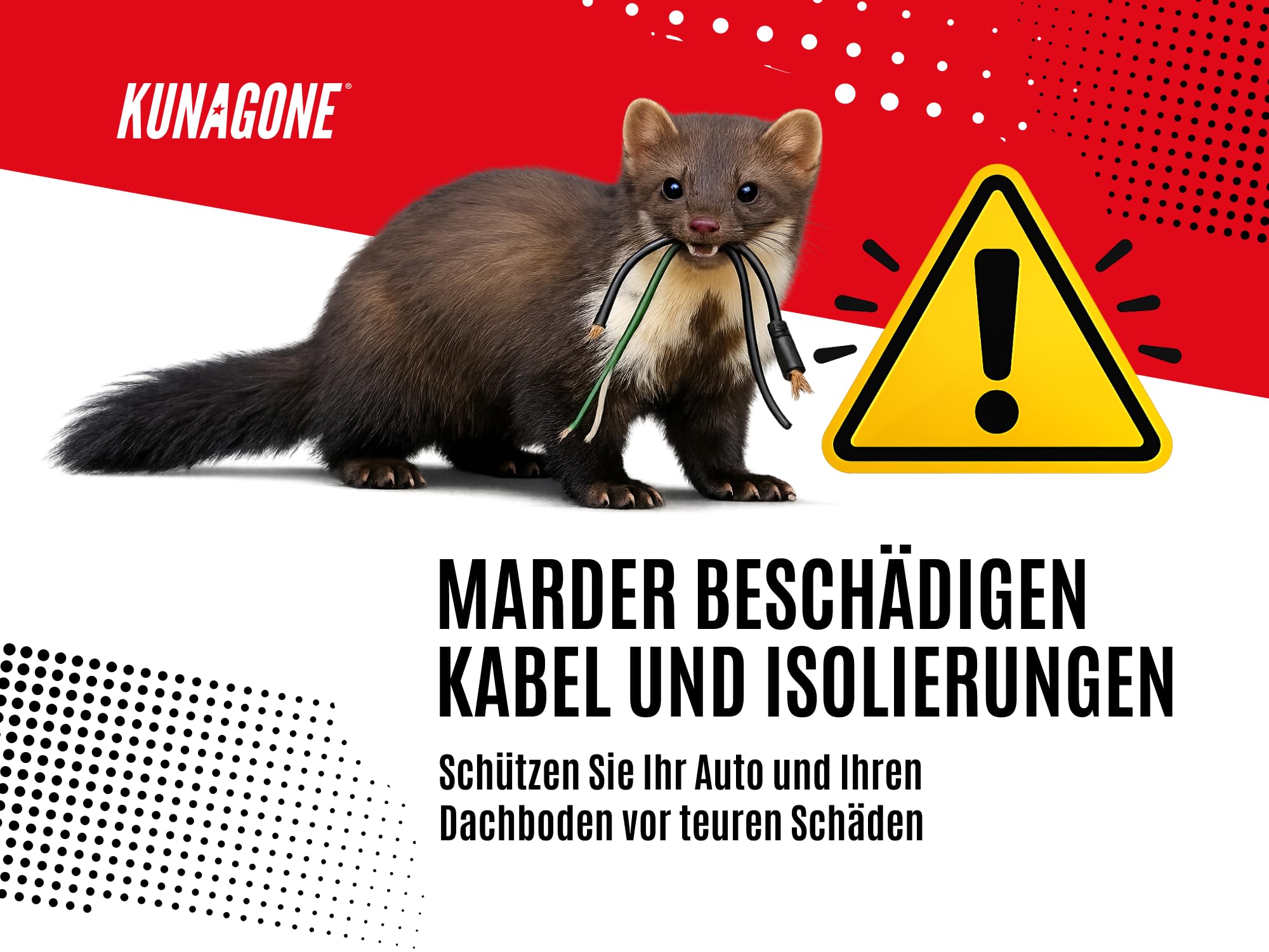 Marderschreck, Marder-Abwehrmittel 24er-Pack, Natürliches Mittel gegen Marder für das Auto und den Dachboden, Marderabwehr, Marderschutz, Hundefell mit Wachs, wirkt 3-6 Monate, 24 Stück