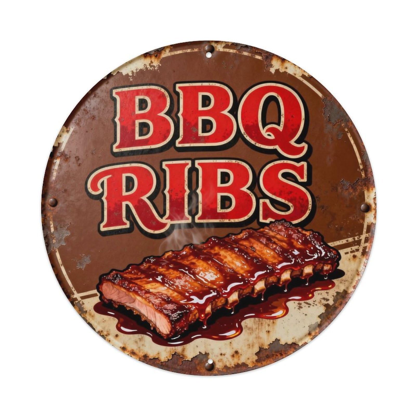 Bbq Ribs Metal Tin Sign Plaque